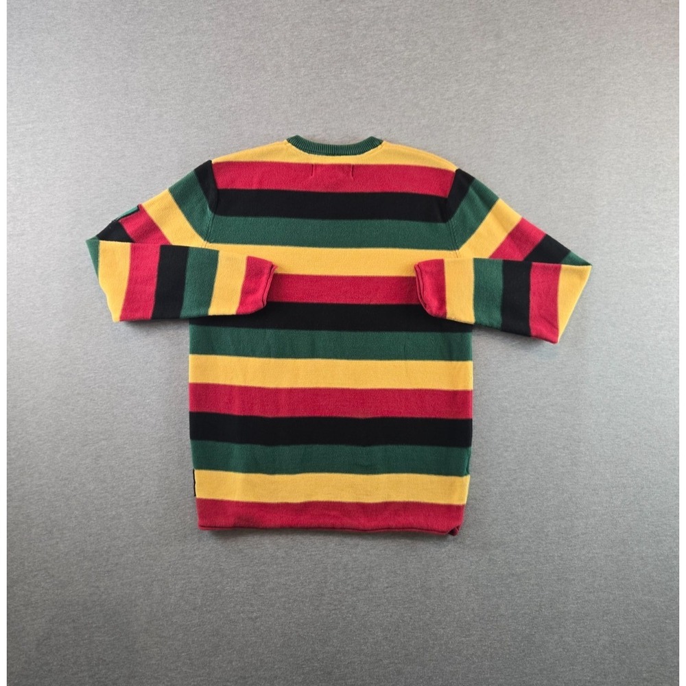Billabong X Bob Marley Sweater Mens S Multicolor Striped Henley Long Sleeve Knit - Picture 2 of 12